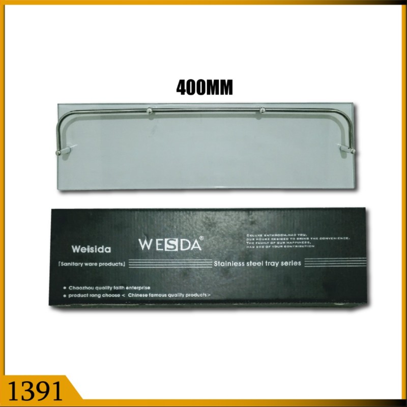 STRAIGHT SHELF 400MM GLASS (1391)
